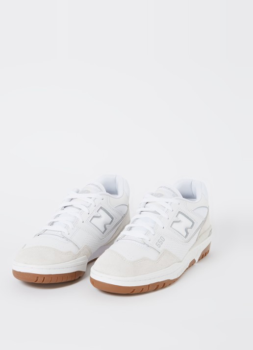 New Balance 550 sneaker met suède details - detail wit