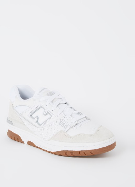 New Balance 550 sneaker met suède details - voorkant 5 wit