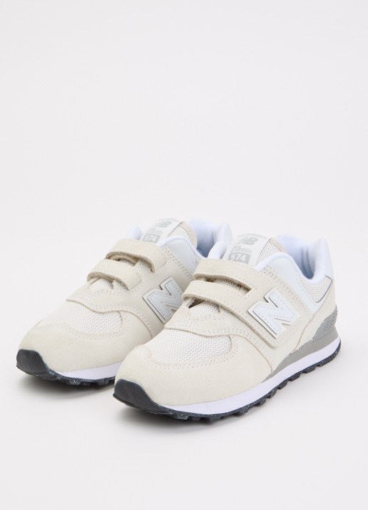 New Balance 574 sneaker met suède details - voorkant 2 gebroken wit