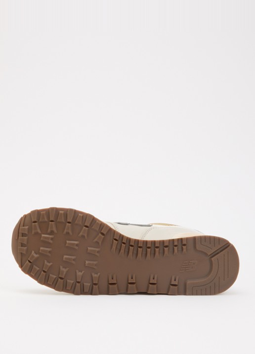 New Balance 574 sneaker van leer met logo - detail 3 beige