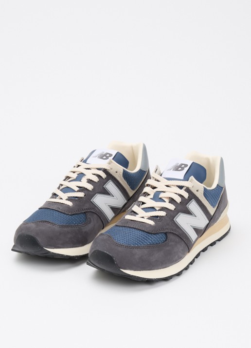 New Balance 574 sneaker van met suède en mesh details - detail 4 indigo