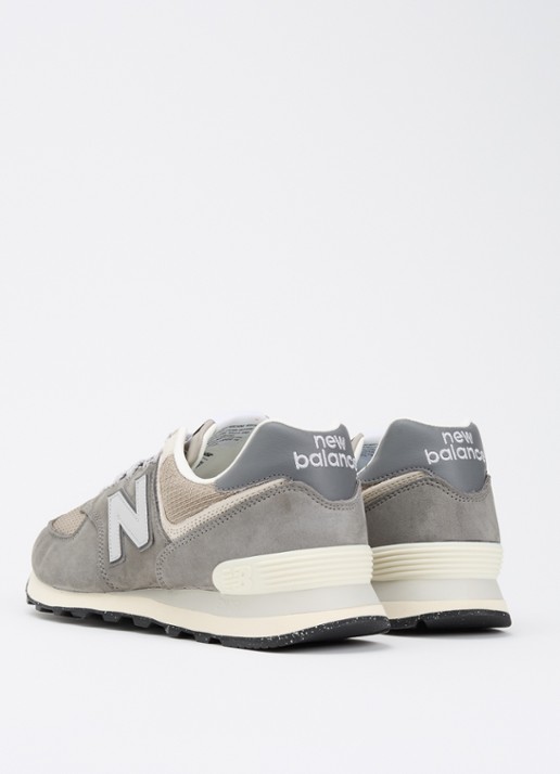 New Balance 574 sneaker van suède met mesh details - achterkant 3 grijs