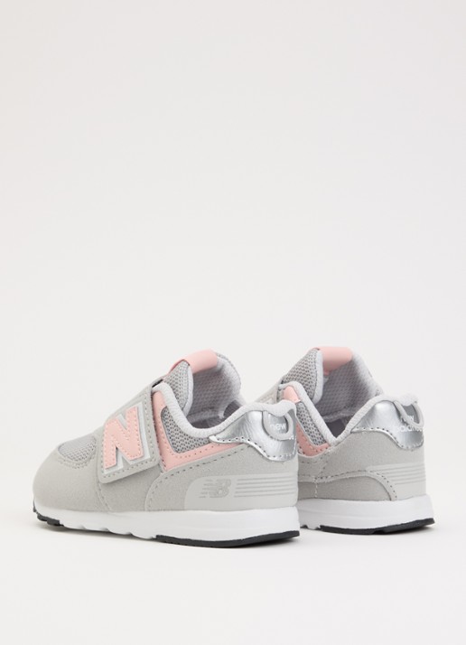 New Balance 574 sneaker van suède - achterkant 3 grijs