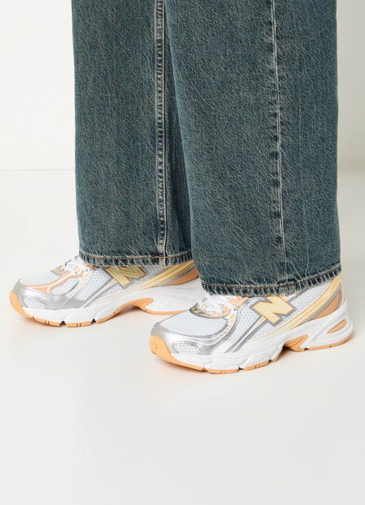 New Balance 740 sneaker met mesh details - voorkant 2 orange