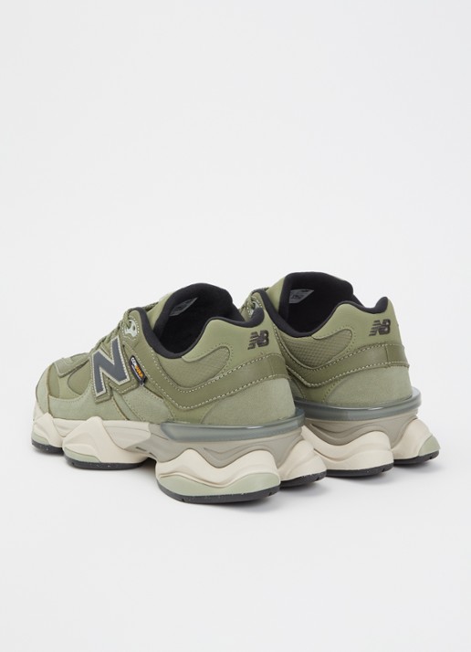 New Balance 9060 sneaker met mesh en suède details - achterkant 6 legergroen