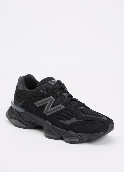 New Balance 9060 sneaker met suède details - voorkant 2 zwart