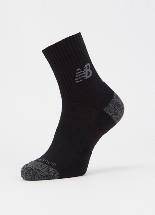 New Balance Active Quarter sportsokken met logo in 3-pack - detail zwart