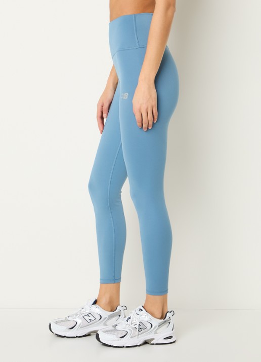 New Balance Harmony high waist trainingslegging met logoprint - detail 4 blauwgrijs