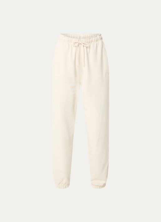 New Balance High waist tapered fit joggingbroek met steekzakken - voorkant 2 gebroken wit