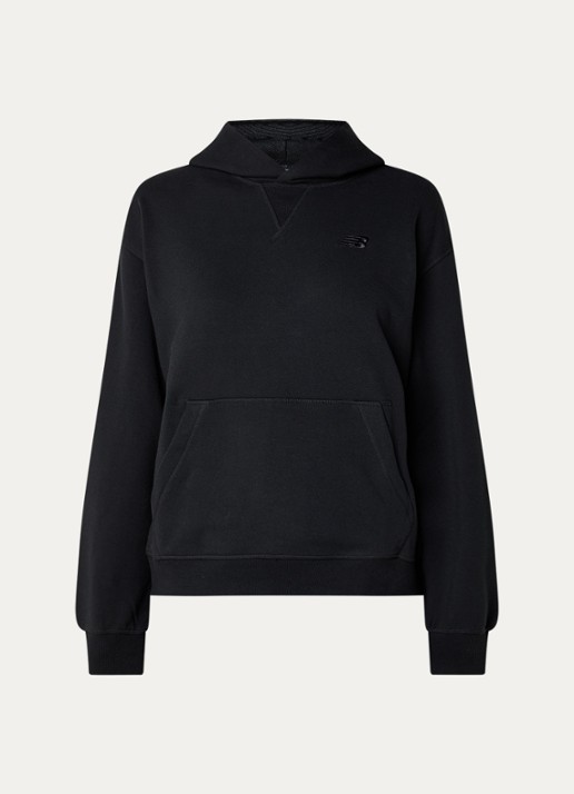 New Balance Hoodie met capuchon en logo - voorkant 4 zwart