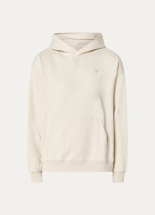 New Balance Hoodie met capuchon en logo - voorkant 4 creme