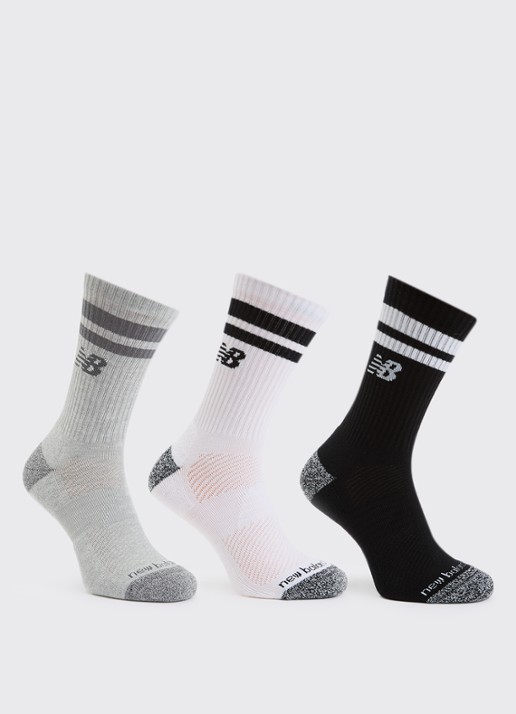 New Balance Lifestyle Crew sokken met logo in 3-pack
