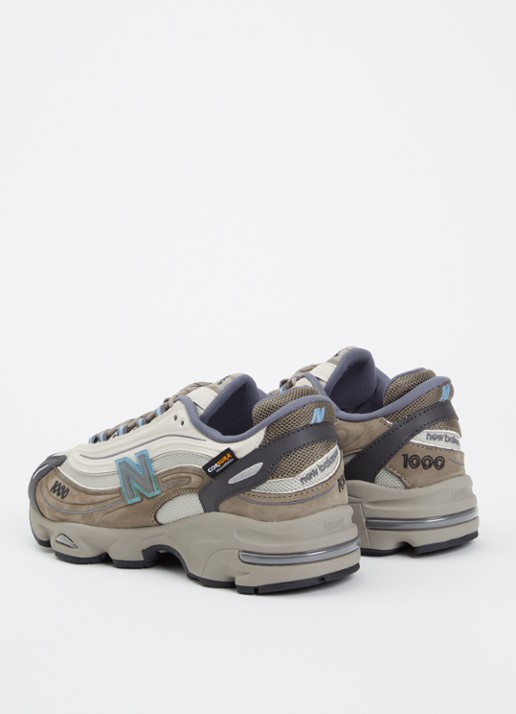 New Balance M1000 sneaker van mesh met suède details - achterkant beige