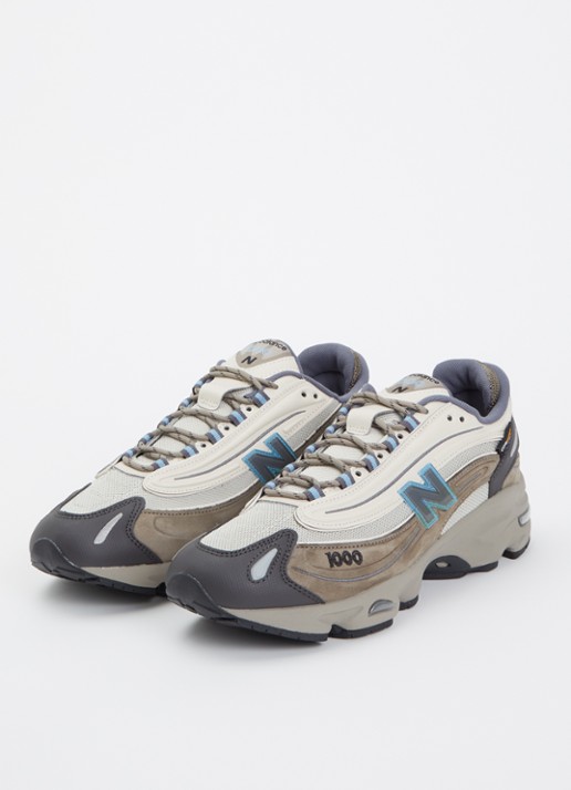 New Balance M1000 sneaker van mesh met suède details - detail 4 beige