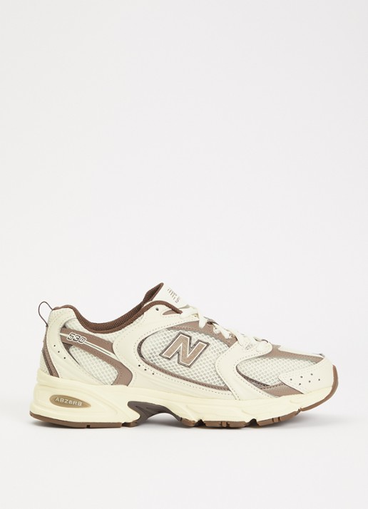 New Balance M350 Turtledove sneaker met details van mesh - voorkant 5 bruin