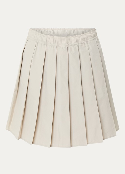 New Balance Mini rok met plooien en steekzakken - voorkant 3 beige