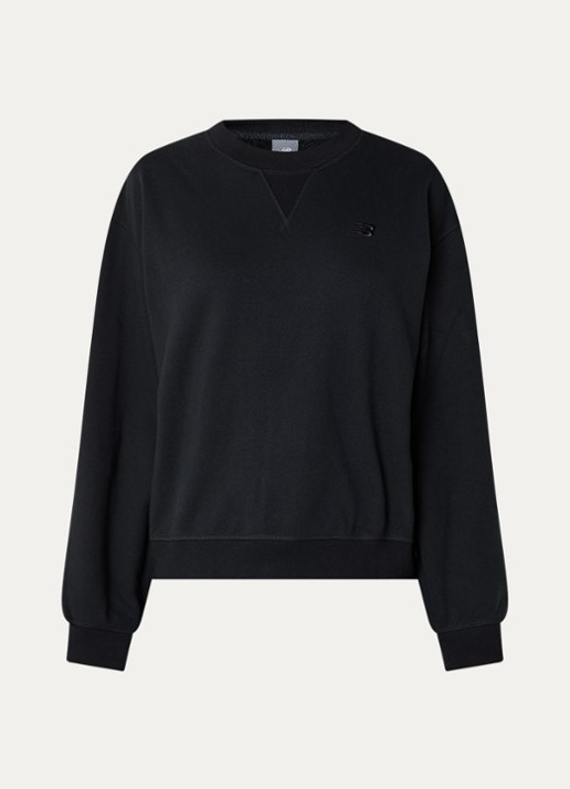 New Balance Oversized sweater met logoborduring - voorkant zwart