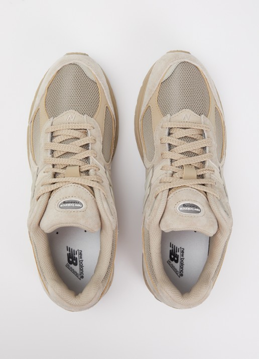 New Balance Sneaker van mesh met details van suède - detail 2 donkerbeige