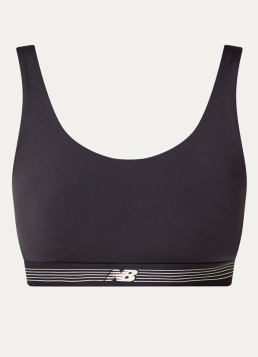 New Balance Sport bh met light support en uitneembare vulling - voorkant antraciet