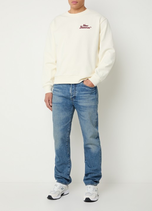 New Balance Sweater met logo - voorkant 3 creme