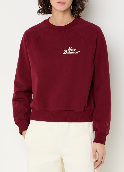 New Balance Sweater met logo - detail 3 donkerrood