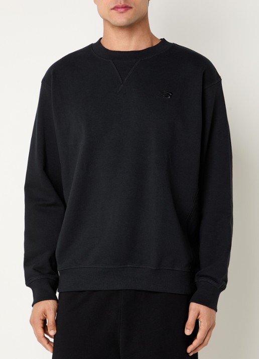 New Balance Sweater met logoborduring - detail zwart