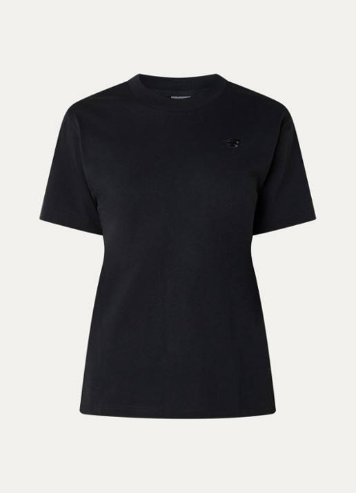 New Balance T-shirt met logoborduring - voorkant zwart