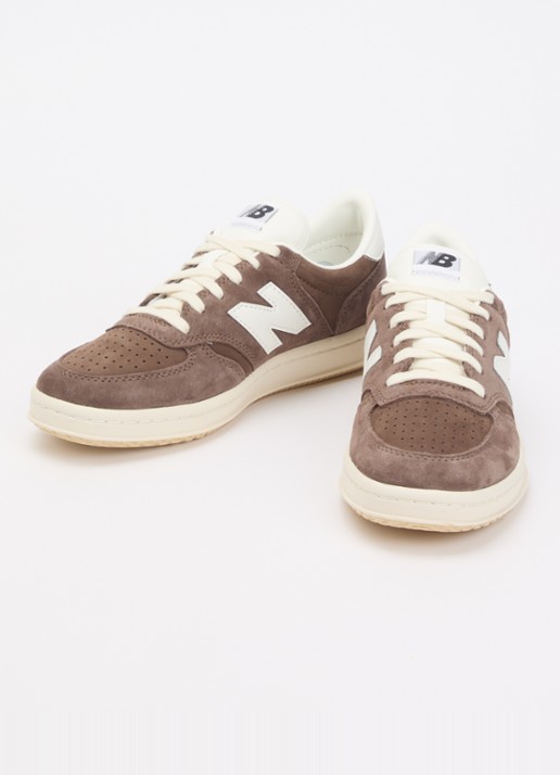 New Balance T500 sneaker van suède - detail 3 bruin