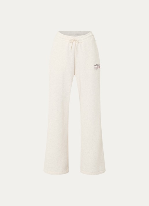 New Balance Trackside high waist straight fit joggingbroek met logo - voorkant grijs