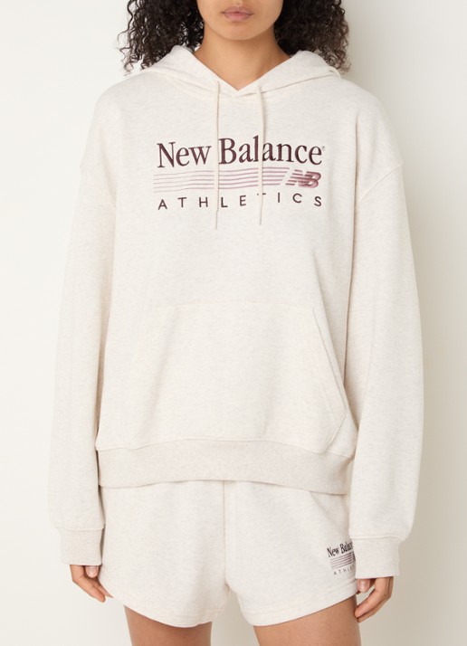 New Balance Trackside hoodie met logoborduring - detail 3 grijs