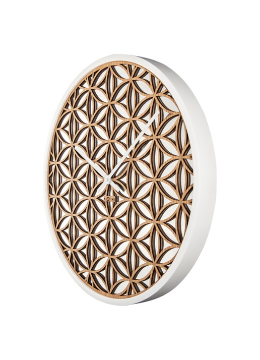 NeXtime Bella Mirror wandklok 50 cm - detail beige