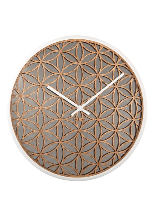 NeXtime Bella Mirror wandklok 50 cm - detail 4 beige