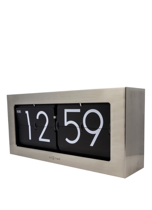 NeXtime Big Flip tafelklok - detail 4 zwart