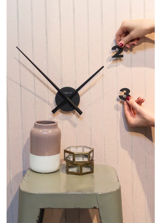 NeXtime Hands wandklok  - voorkant 7 zwart