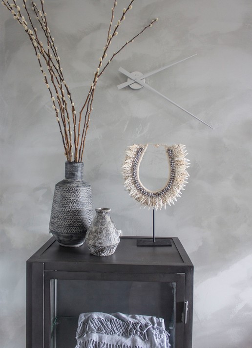 NeXtime Hands wandklok  - voorkant 6 zilver