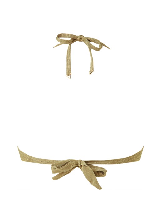 Nice bandeau bikinitop met lurex - achterkant khaki