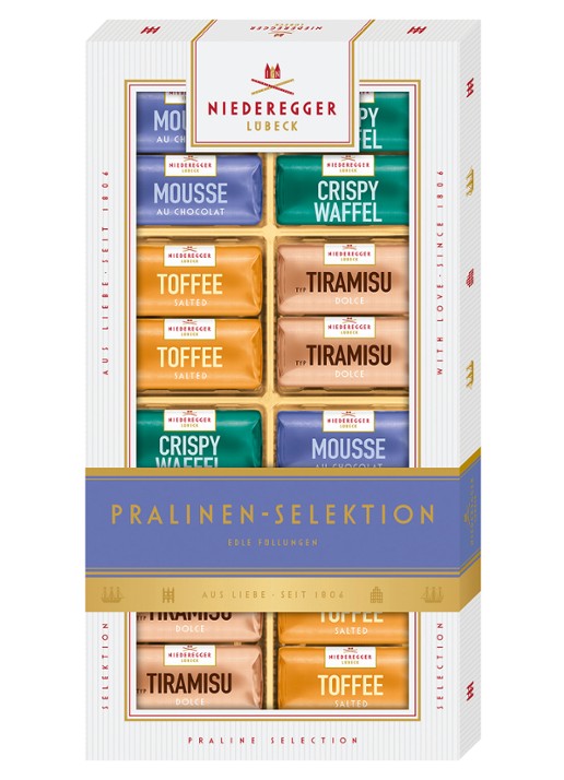 Niederegger Selectie pralinen 200 gram - voorkant beige