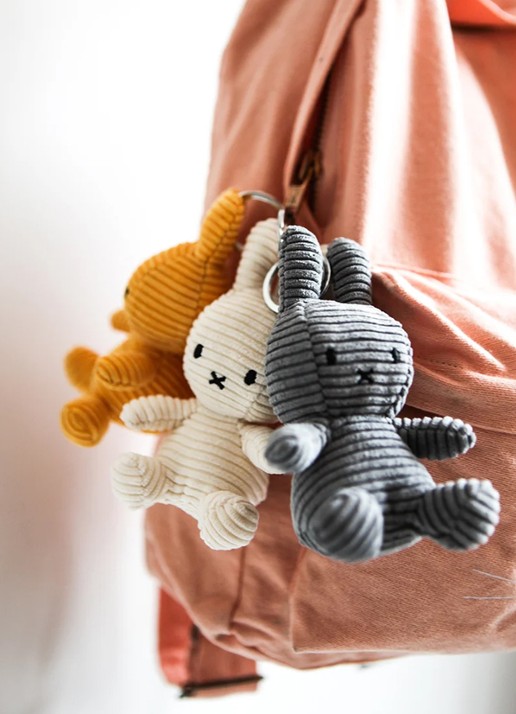 Nijntje Miffy Dutch Denim knuffel 23 cm - voorkant 3 grijs