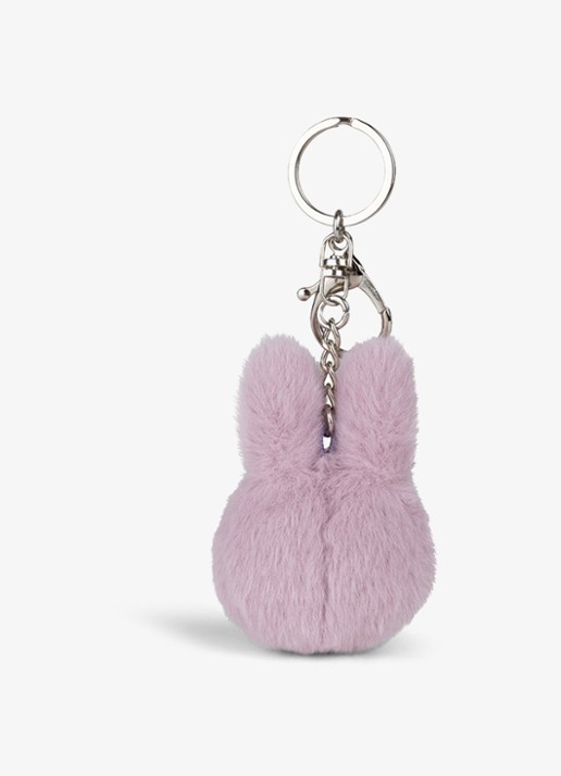 Nijntje Miffy Fuzzy sleutelhanger 8 cm - achterkant lila