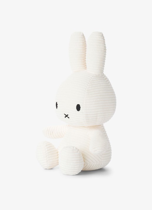 Nijntje Miffy knuffel van corduroy 33 cm - detail gebroken wit