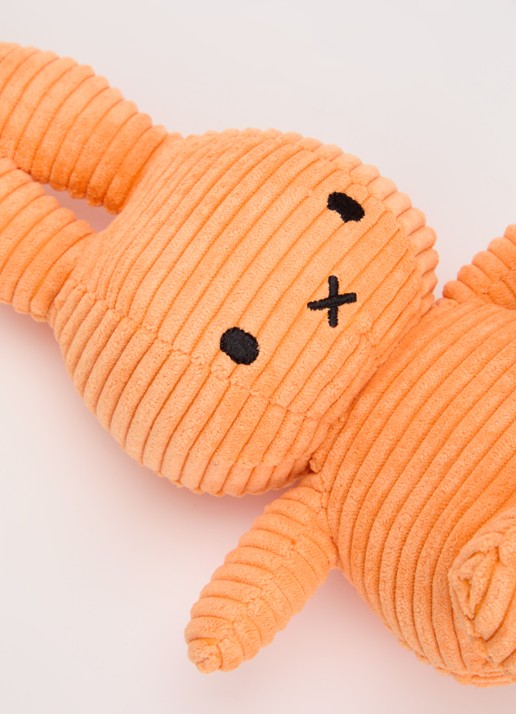 Nijntje Nijntje knuffel van corduroy 23 cm - voorkant 2 orange