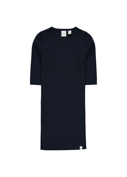 NIK&NIK Jolie jurk met driekwart mouw - voorkant 2 donkerblauw
