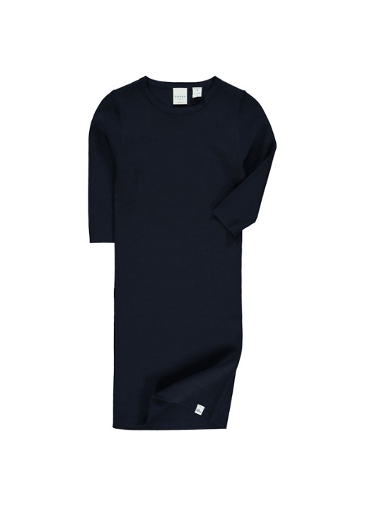 NIK&NIK Jolie jurk met driekwart mouw - voorkant 3 donkerblauw