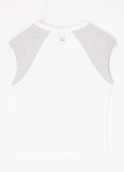 NIK&NIK T-shirt met logoborduring - voorkant 2 wit