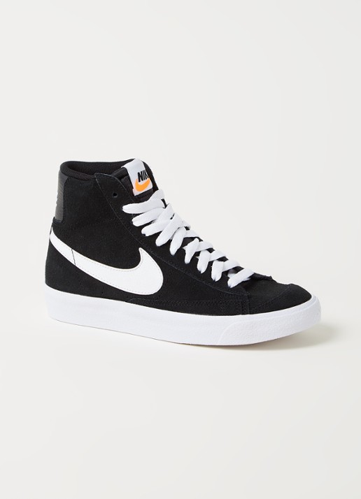 Nike Blazer Mid 77 sneaker van suède - voorkant zwart
