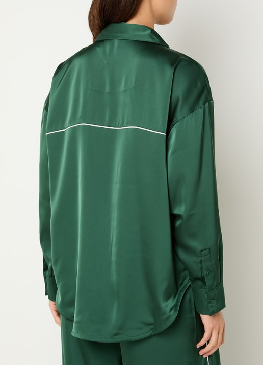 Nike Blouse van satijn met borstzak en logo - achterkant groen