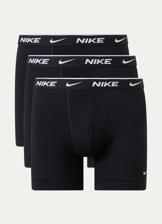 Nike Boxershorts met logoprint in 3-pack - voorkant 2 zwart