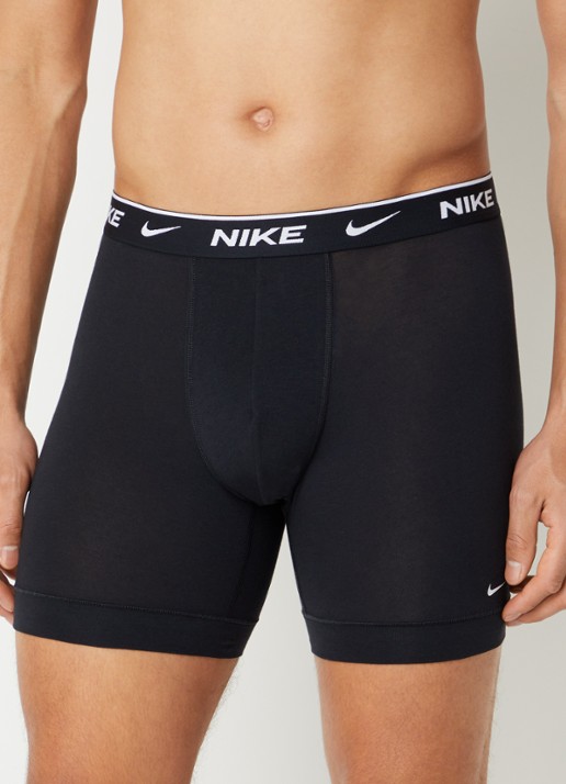 Nike Boxershorts met logoprint in 3-pack - voorkant 3 zwart