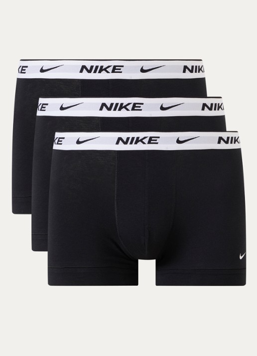 Nike Boxershorts met logoprint in 3-pack - voorkant 2 zwart