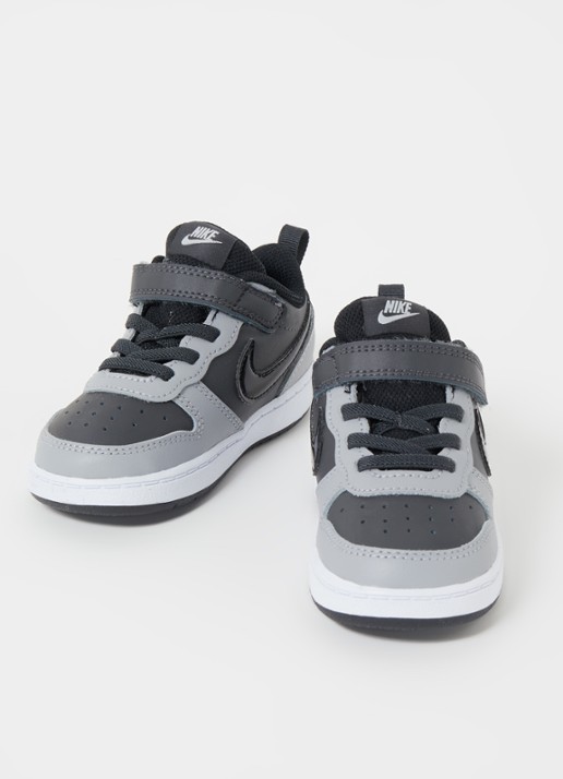 Nike Court Borough sneaker van leer - voorkant 4 antraciet